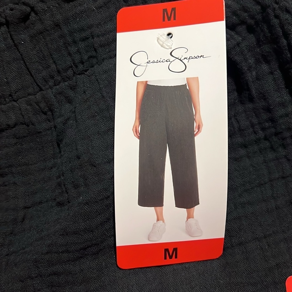 NWT‎ Jessica Simpson Ladies' Gauze Ankle Pants Black L XXL - Picture 6 of 8